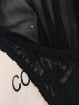 Donna Karan Sheer Black Bodysuit Suit arcadeshops.com