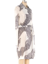 John Galliano Lace Printed Chiffon Dress Dress arcadeshops.com