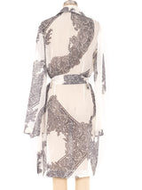 John Galliano Lace Printed Chiffon Dress Dress arcadeshops.com