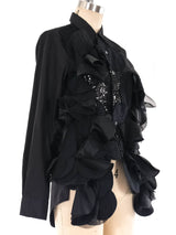 Junya Watanabe Deconstructed Petal Applique Shirt Top arcadeshops.com