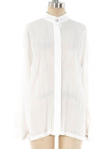 Issey Miyake Pleated Button Front Shirt Top arcadeshops.com