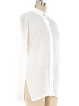 Issey Miyake Pleated Button Front Shirt Top arcadeshops.com