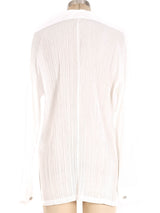 Issey Miyake Pleated Button Front Shirt Top arcadeshops.com