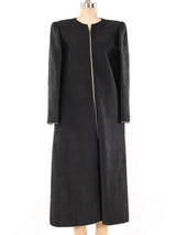 Mary McFadden Black Quilted Maxi Jacket Jacket arcadeshops.com