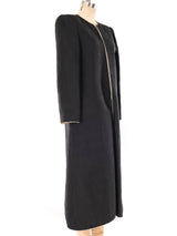 Mary McFadden Black Quilted Maxi Jacket Jacket arcadeshops.com