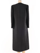 Mary McFadden Black Quilted Maxi Jacket Jacket arcadeshops.com