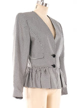 Valentino Houndstooth Peplum Jacket Jacket arcadeshops.com