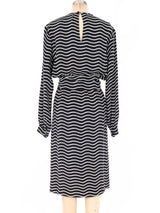 Yves Saint Laurent Black and White Wave Dress Dress arcadeshops.com