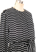 Yves Saint Laurent Black and White Wave Dress Dress arcadeshops.com