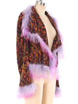 Emanuel Ungaro Mongolian Fur Trimmed Knit Jacket Jacket arcadeshops.com