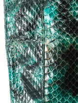 Turquoise Snakeskin Heeled Boots Accessory arcadeshops.com