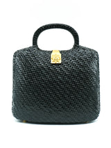 Black Wicker Top Handle Bag Accessory arcadeshops.com