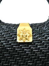 Black Wicker Top Handle Bag Accessory arcadeshops.com