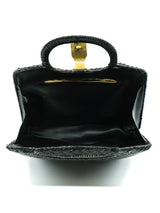 Black Wicker Top Handle Bag Accessory arcadeshops.com