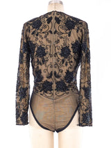 Bob Mackie Illusion Beaded Bodysuit Suit arcadeshops.com