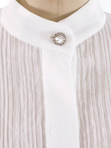 Issey Miyake Pleated Button Front Shirt Top arcadeshops.com