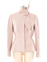 Alexander McQueen Blush Tweed Tie Collar Jacket Jacket arcadeshops.com