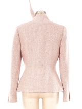 Alexander McQueen Blush Tweed Tie Collar Jacket Jacket arcadeshops.com
