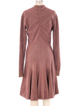 Alaia Camel Fit and Flare Knit Dress Dress arcadeshops.com