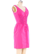 Thierry Mugler Fuchsia Corset Inspired Dress Dress arcadeshops.com