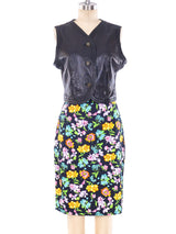 Gianni Versace Floral Printed Leather Vest Ensemble Suit arcadeshops.com