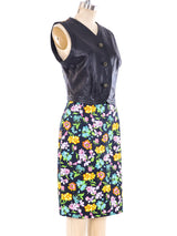 Gianni Versace Floral Printed Leather Vest Ensemble Suit arcadeshops.com