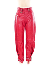 Christian Dior Red Leather Pants Bottom arcadeshops.com