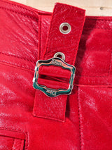 Christian Dior Red Leather Pants Bottom arcadeshops.com