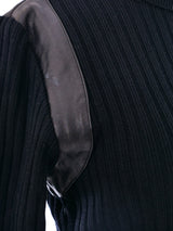 Thierry Mugler Leather Trimmed Turtleneck Top arcadeshops.com