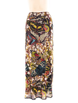 Jean Paul Gaultier Butterfly Printed Mesh Maxi Skirt Bottom arcadeshops.com