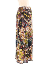 Jean Paul Gaultier Butterfly Printed Mesh Maxi Skirt Bottom arcadeshops.com