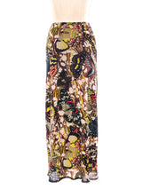 Jean Paul Gaultier Butterfly Printed Mesh Maxi Skirt Bottom arcadeshops.com
