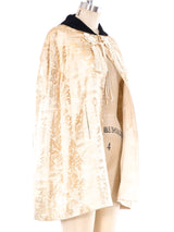 Metallic Gold Pagoda Brocade Cape Jacket arcadeshops.com