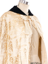 Metallic Gold Pagoda Brocade Cape Jacket arcadeshops.com