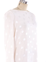 Oscar de la Renta Polka Dot Jacquard Silk Gown Dress arcadeshops.com