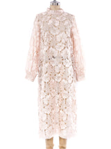 Ivory Floral Lace Midi Dress Dress arcadeshops.com