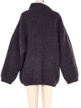 Zipper Accent Rib Knit Sweater Top arcadeshops.com