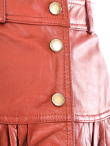 Cognac Leather Midi Skirt Bottom arcadeshops.com