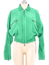 Gianni Versace Green Suede Jacket Jacket arcadeshops.com