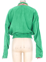 Gianni Versace Green Suede Jacket Jacket arcadeshops.com