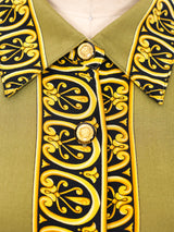 Gianni Versace Grecian Printed Silk Blouse Top arcadeshops.com