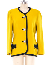 Gianni Versace Mustard Crepe Jacket Jacket arcadeshops.com