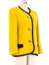 Gianni Versace Mustard Crepe Jacket Jacket arcadeshops.com