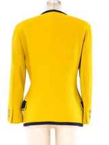 Gianni Versace Mustard Crepe Jacket Jacket arcadeshops.com