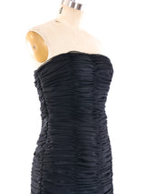 Victor Costa Feather Trimmed Ruched Cocktail Dress Dress arcadeshops.com