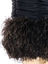 Victor Costa Feather Trimmed Ruched Cocktail Dress Dress arcadeshops.com