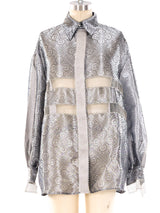 Gianfranco Ferre Metallic Lace Panel Top Top arcadeshops.com