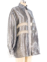 Gianfranco Ferre Metallic Lace Panel Top Top arcadeshops.com