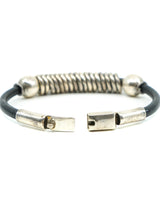 Sterling Beaded Leather Bangle Accessory arcadeshops.com