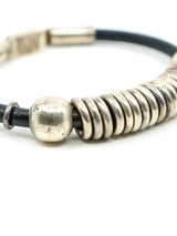 Sterling Beaded Leather Bangle Accessory arcadeshops.com
